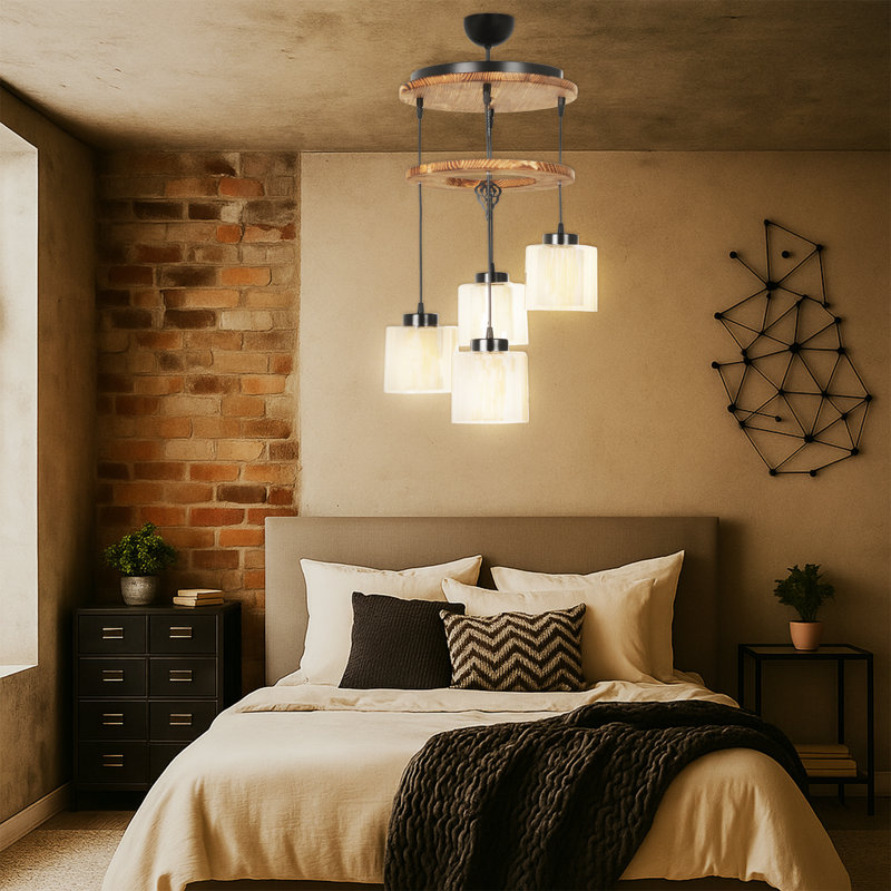 Luminaire suspendu en bois