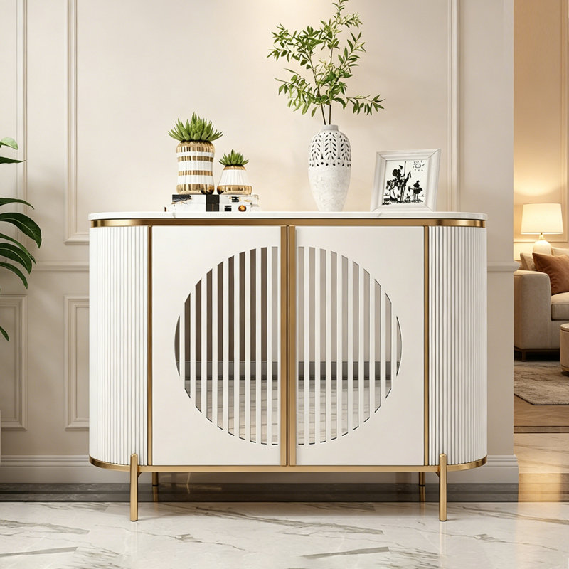 Buffet Modern Luxury Fashion, H 35,43 po x l 55,12 po x P 15,75 po, Blanc