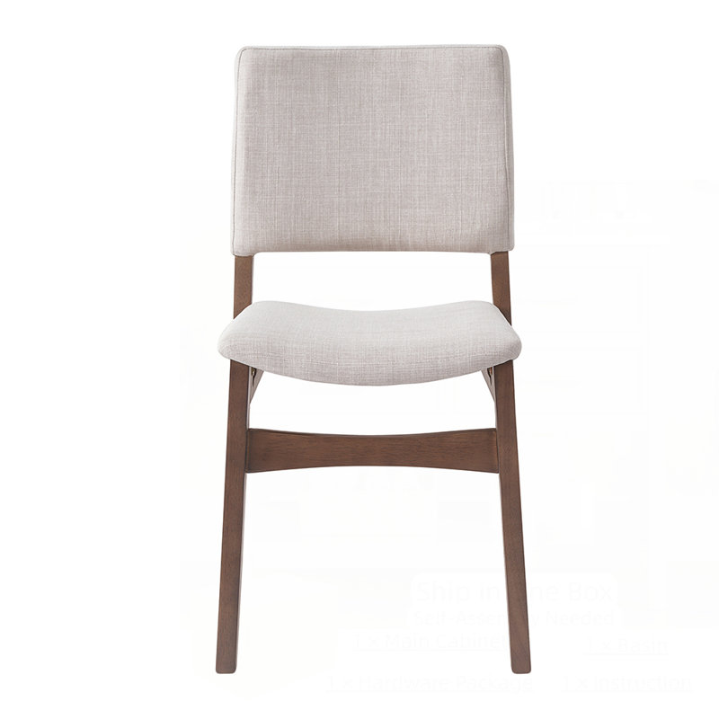 Upholstered Stackable Dining Chairs（Set Of 2）, Dark Walnut, 2