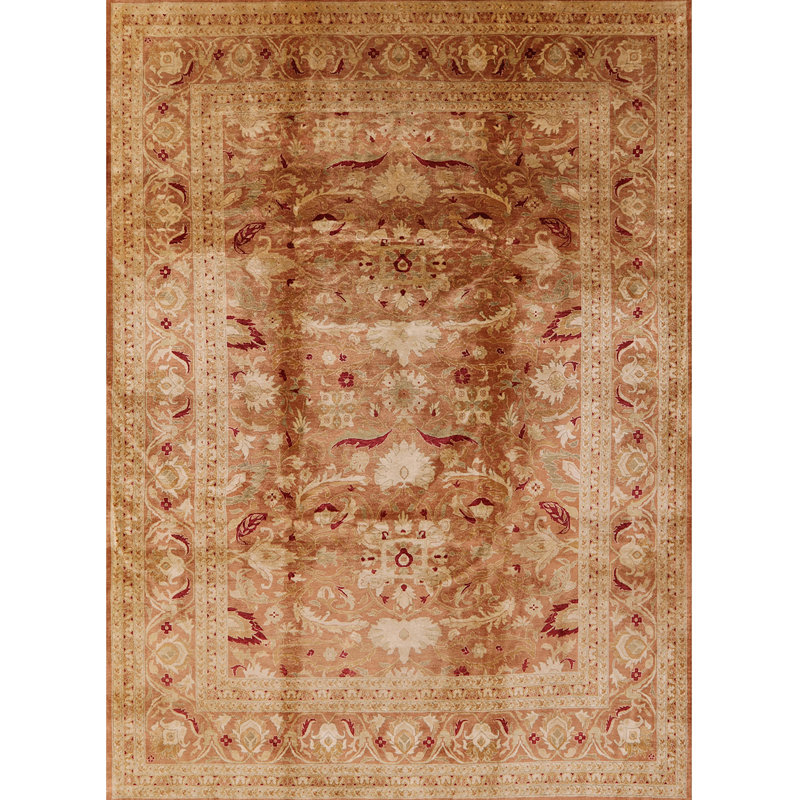 Tapis oriental brun / jaune Ch Wilson, Rectangle 8 pi x 10 pi