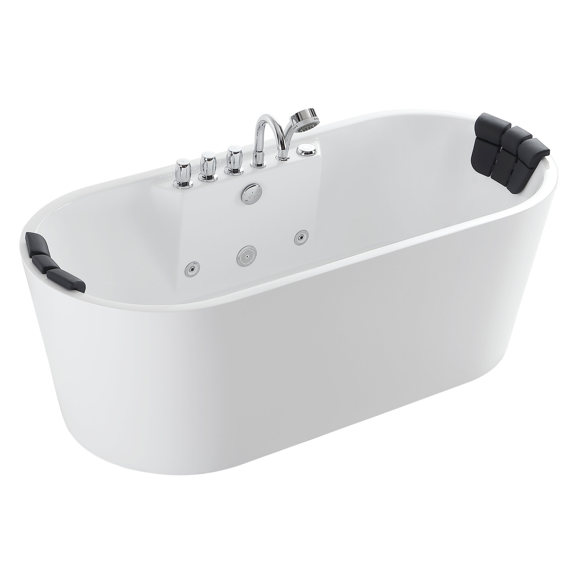 67'' x 28.7'' Freestanding Whirlpool Plastic / Acrylic Bathtub with Faucet