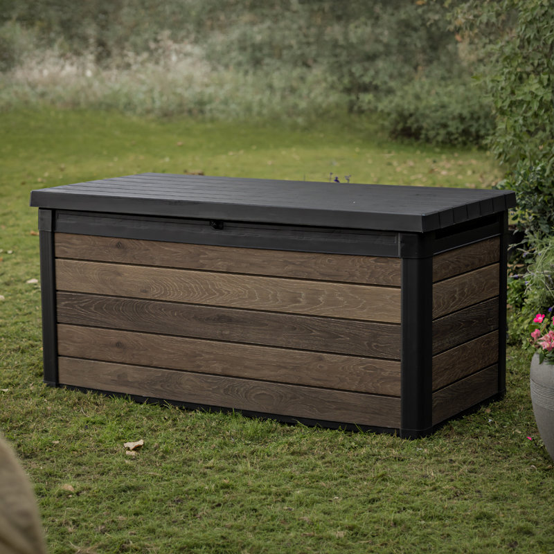 Keter Signature Collection 150 Gallon Durable Resin Outdoor Storage and Organization Deck Box Ideal For Garden Patio Furniture and Supplies (Choose Color)
