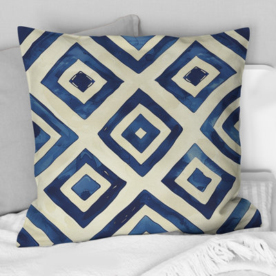 Coussin transitionnel bleu et blanc Royal Geo Tile II - transitionnel