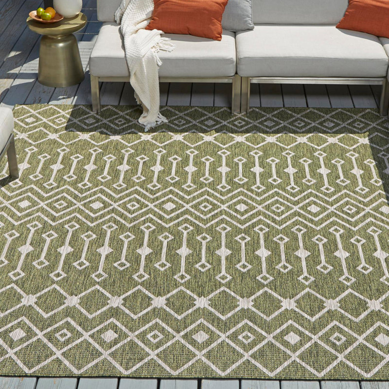 Adley Geometric Indoor / Outdoor Rug, Square 10'8"