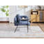 Confortable fauteuil de loisir rembourré avec petite table, pieds en métal et poches de rangement-133996149