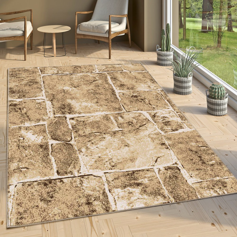 Brading Abstract Shag Area Rug, Rectangular 120 x 170cm