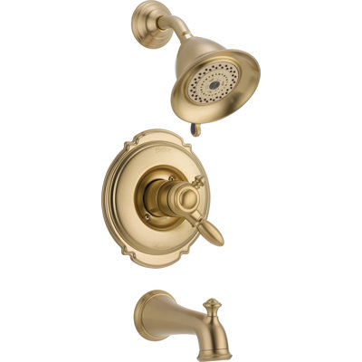 Victorian Tub and Shower Faucet Trim with Lever Handles and Monitor