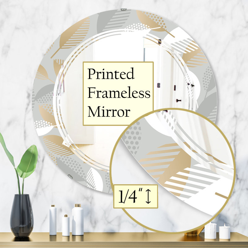Miroir mural moderne en tapis de luxe à chute géométrique triple c, H 31,5 po x l po