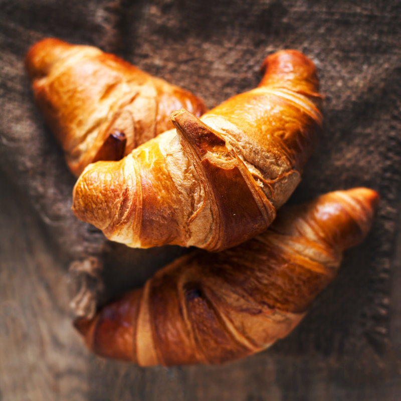 Golden Fresh Croissants by Zakharova_Natalia - Wrapped Canvas Print, 91cm H x 91cm W