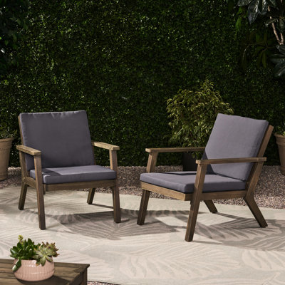 Chaise longue d'extérieur - Fauteuil club en bois gris foncé, 26 po de profondeur, 31,31 po de largeur, 29,26 po de hauteur, 22,21 lb de gris bois, profond, large, haut,
