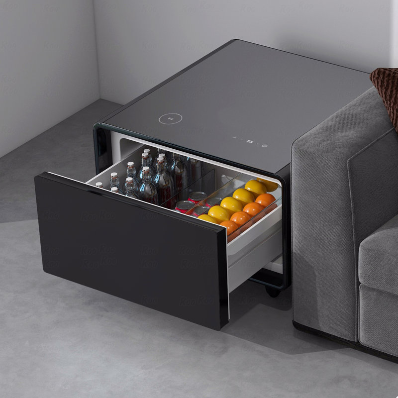 Table d'appoint moderne et moderne avec réfrigérateur intégré