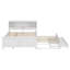 Lit double en bois avec tête de lit avec rangement, port USB, lit gigogne et 3 tiroirs-1751094573