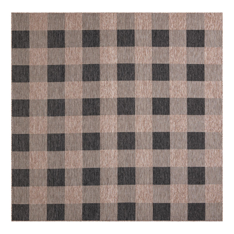 Talih Checkered Indoor / Outdoor Rug, Square 10'