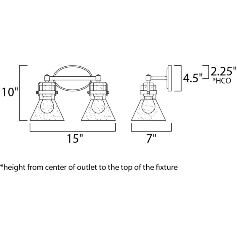 Critchfield 2 - Light Dimmable Vanity Light, Oil Rubbed Bronze