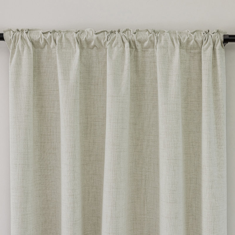 Ensemble de 2 panneaux de rideaux occultant en toile de jute 100% Leming, Beige, L 52 po x L 90 po