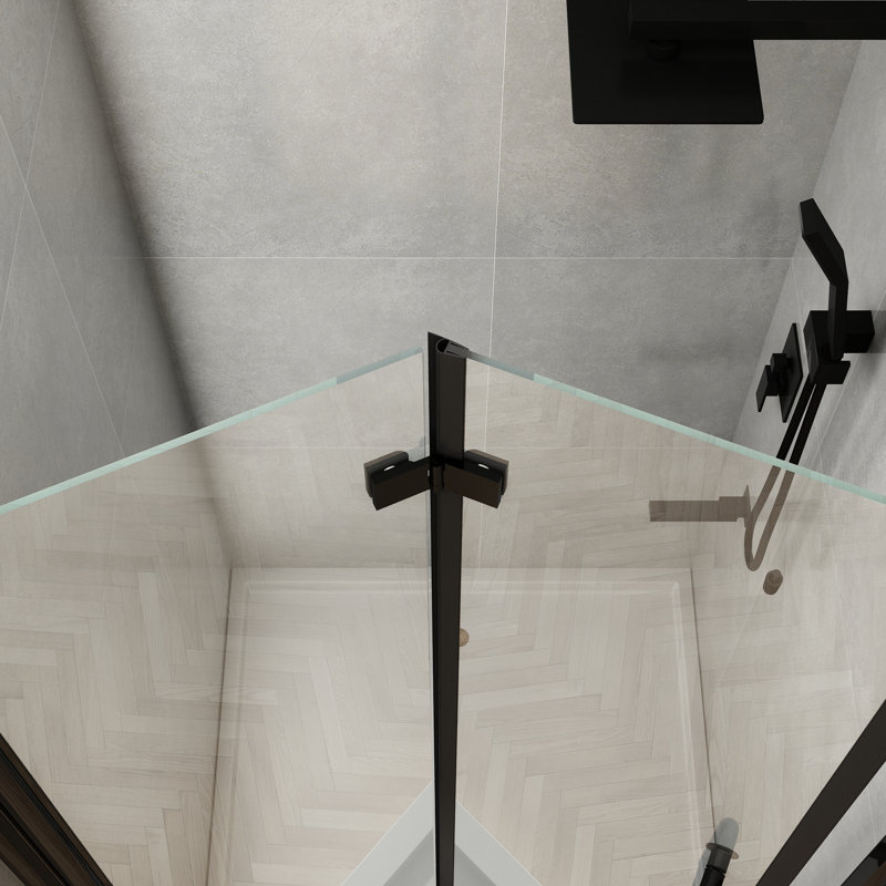 Bi-Fold Frameless Shower Doors In Chrome With Clear Glass, Chrome