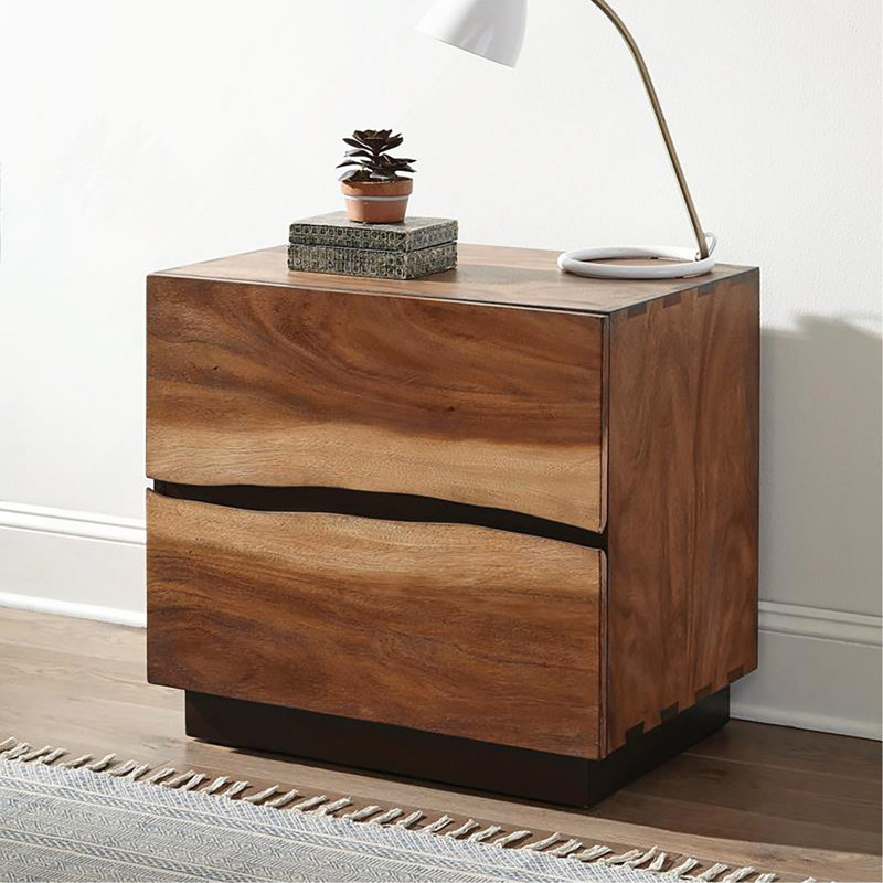 Table de chevet 2 tiroirs Smokey