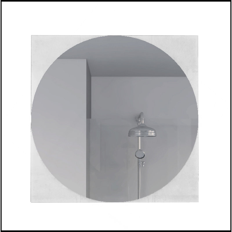 Miroir Salerno, forme carrée, bordures sablées - verre trempé