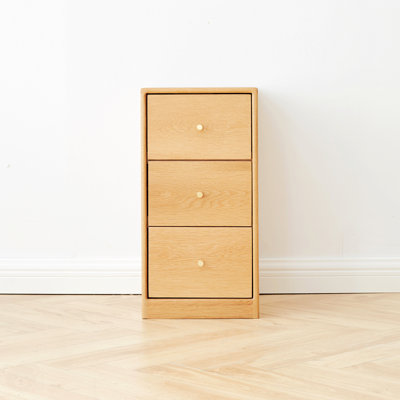 Solid Oak Bedside Table Storage Cabinet For Living Room - Free-Standing Corner Cabinets Storage Table