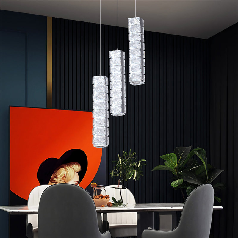 3 - Light Dimmable LED Cylinder Chandelier