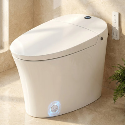 Smart Bidet Toilet Built in Tank, with Clean Foam Shield Splash Proof, Dual-Flush Elongated Toilet Bidet, Auto Open/Close Lid, ADA Comfort Height, One-Piece Toilet