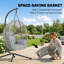 Hanging Egg Chair, Indoor Outdoor Rattan Hammock Swing Chair with Stand, Safety Strap, Foldable Basket, Light Grey-1748654560-1748654565