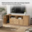 Tinslee 72"W  Traditional TV Stand Charging Station with Cable Management and LED Lighting Strips-101955787