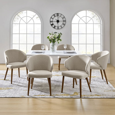 Tillison Wing Back Side Dining Chair with Solid Wood Legs