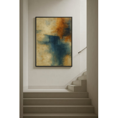 Art mural encadré "Golden Drift" par Kasian Art Studio - cadre noir