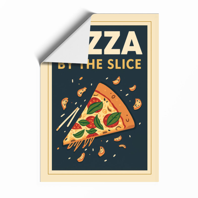 Pizza by the Slice Retro - Framed Print, A1 - 84.1 x 59.4 cm, Unframed