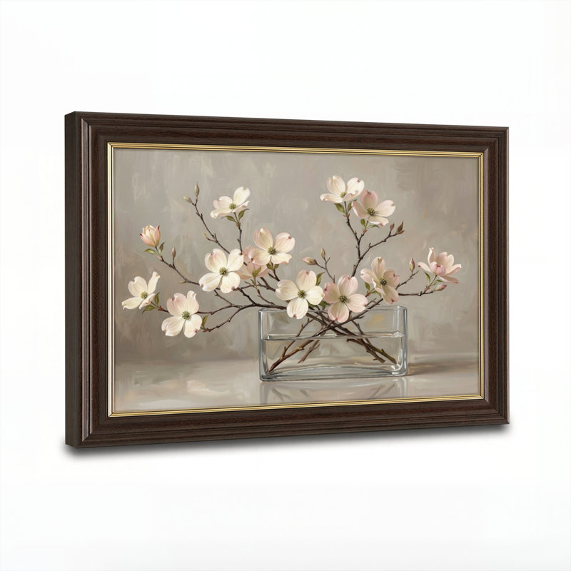 Art mural antique sur toile encadré doré pour le salon, la chambre à coucher, le bureau ou le vestibule - décoration murale décorative avec arrangement floral