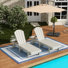 Ensemble de chaises longues inclinables extérieures en poly Lagune