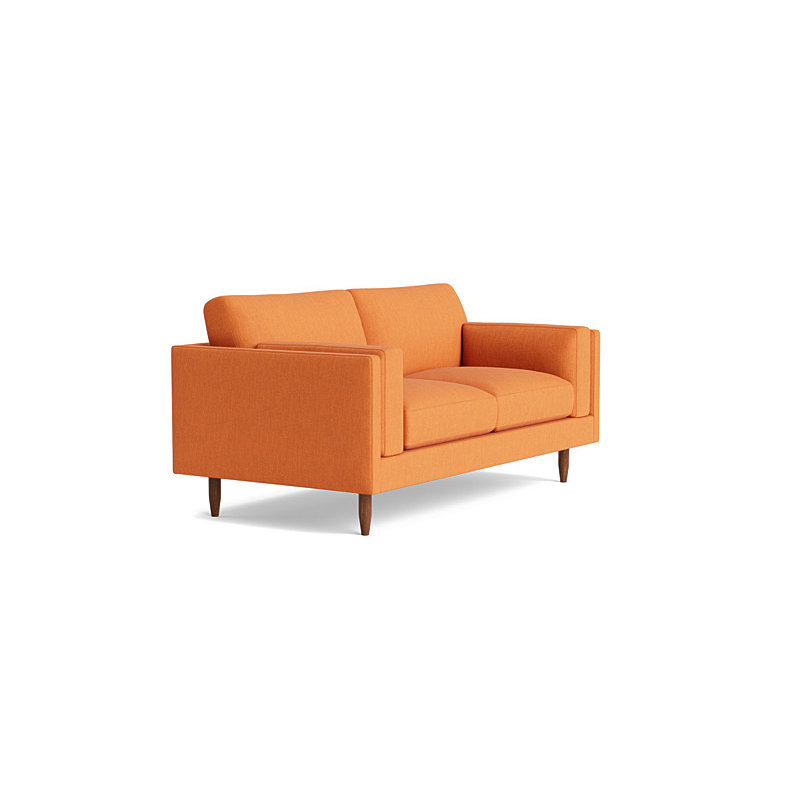 Skinny Fat Loveseat (70"), Performance Weave - Carrot