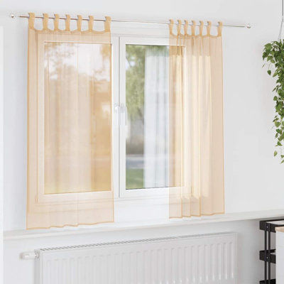 Voile Curtains With Rod Pockets 2 Pcs
