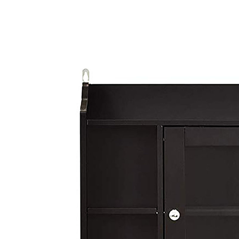 Rangement autoportant au-dessus de la toilette avec tablettes réglables Alyah, Espresso