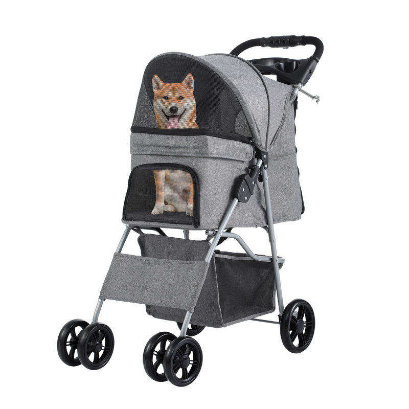 Foldable Pet Stroller, Grey
