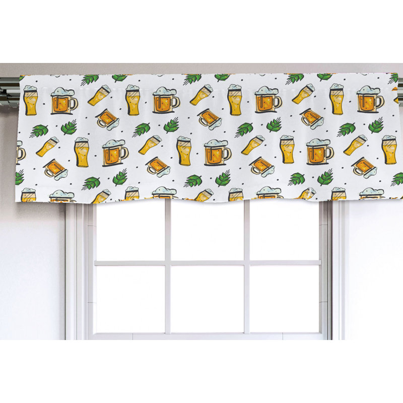 Sateen Floral Ruffled Window Valance