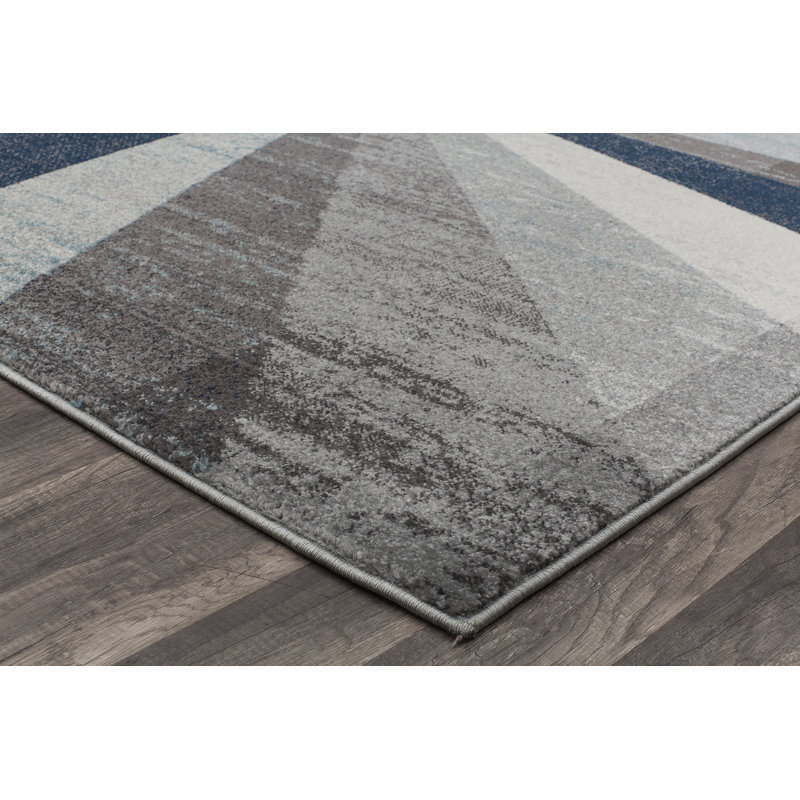 Hale Blue and Gray Geometric 8' x 10' Synthetic Area Rug