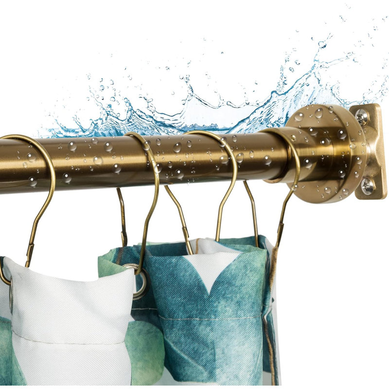 Champagne Bronze Adjustable Stainless Steel Wall Mounted Shower Rod