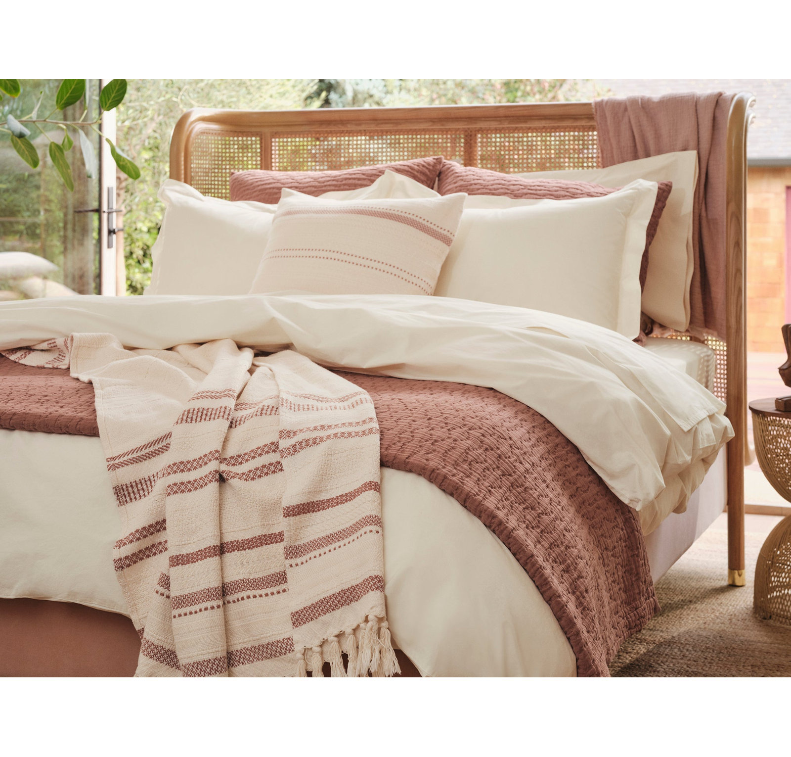 Refined Organic Percale Sheet Set, California King Sheet Set with 2 Pillowcases, Undyed