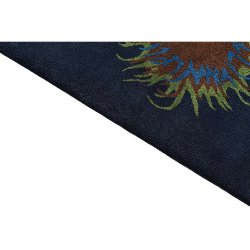 Tapis carré bleu marine Otto
