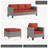 Konami Wicker 5 - Person Patio Conversation Set with Cushions-370164131-370164159
