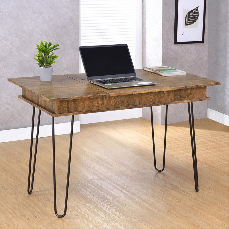 Bureau d'écriture Rustic Amber avec 4 rangements cachés