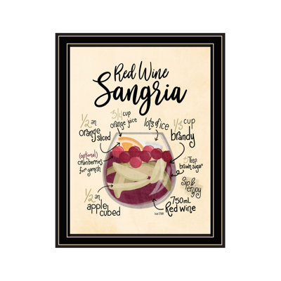 «Red Wine Sangria», art mural encadré pour le salon, décoration murale maison par House Fenway