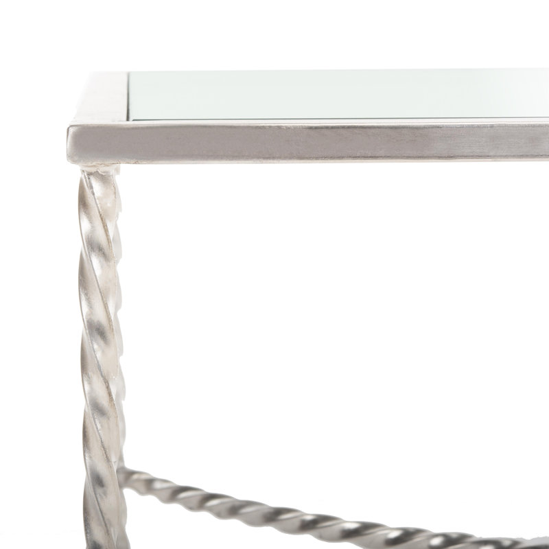 Keely Glass Top Coffee Table, Silver