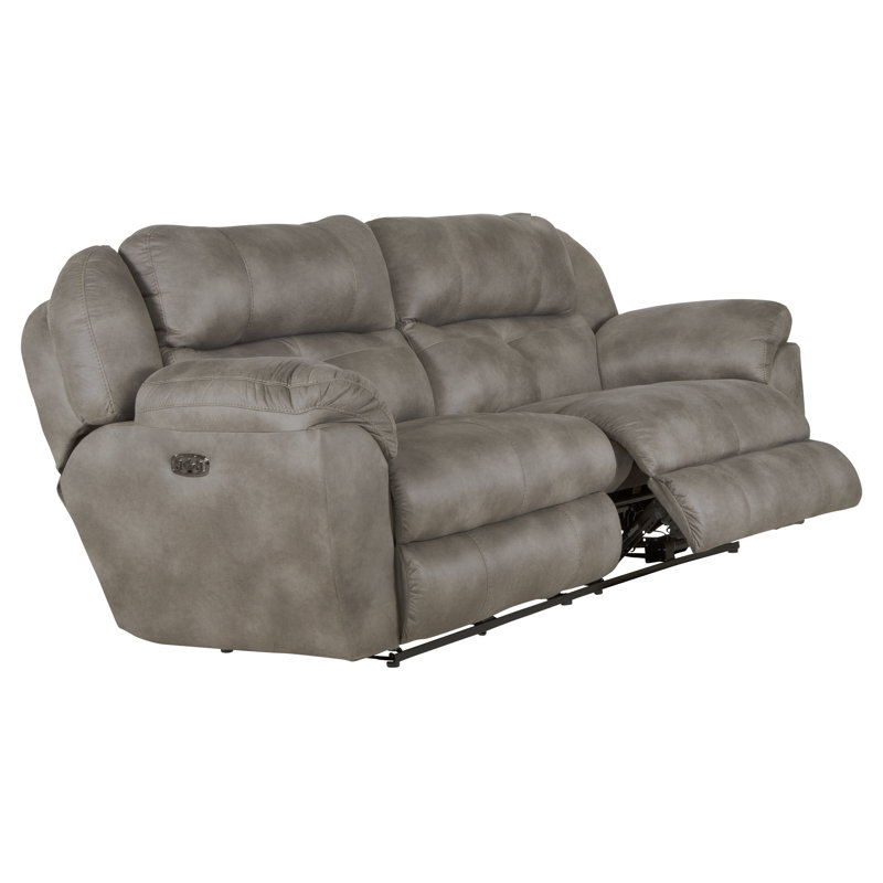 Chavers 90" Pillow Top Arm Reclining Sofa, Gray, Yes