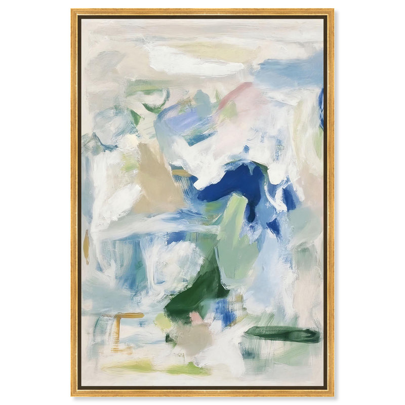 Chroma Balance II, toile abstraite colorée par Art Remedy, H 25 po x l 17 po, Reproduction encadrée sans passe-partout, Doré