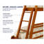Lit superposé simple au dessus d'un lit double en bois massif avec rangement, miel-22805925