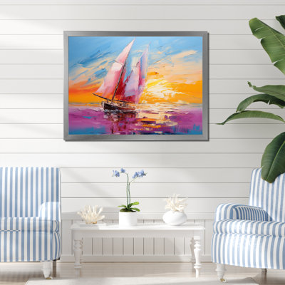 Minimalism Sailboat Rhythms VII - Sailing Boat Wall Art Living Room