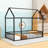 Twin Metal House Bed With Roof And Guardrails-631902925